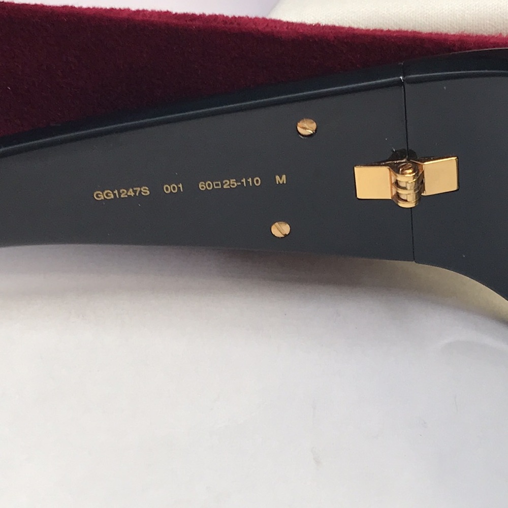 💯 - New Authentic Gucci GG1247S 001 60 Black Sunglasses - Picture 12 of 15